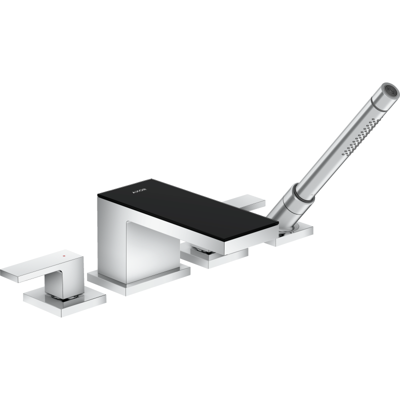 4-otworowa bateria na brzeg wanny chrom/czarne szkło MyEdition AXOR 47430600