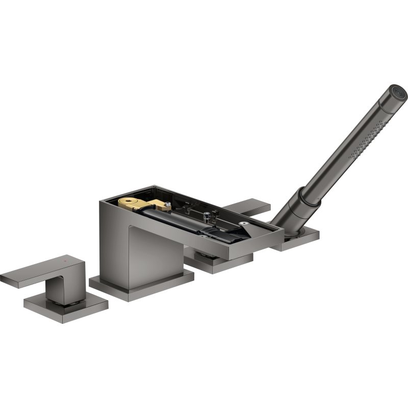 4-otworowa bateria na brzeg wanny bez płytki Czarny Chrom Polerowany MyEdition AXOR 47432330