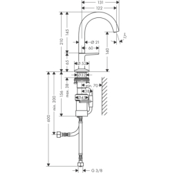 Bateria umywalkowa Select 140 z kompletem odpływowym Push-Open Stal Szlachetna Optyczna One AXOR 48010800