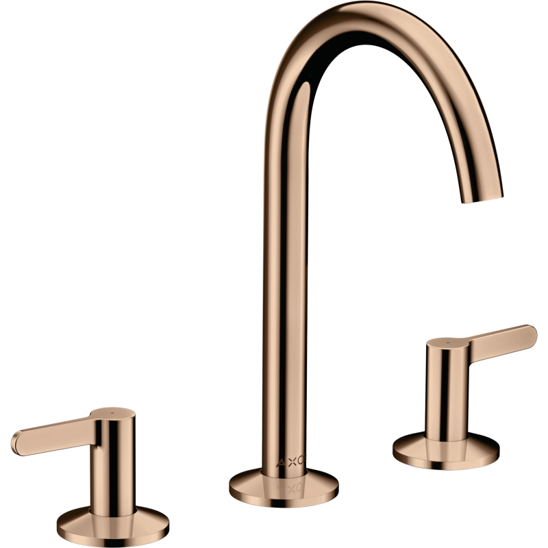 3-otworowa bateria umywalkowa 170 z kompletem odpływowym Push-Open Czerwony Złoty Polerowany One AXOR 48050300