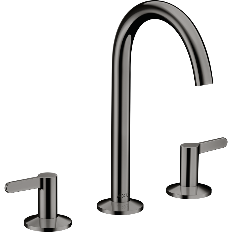 3-otworowa bateria umywalkowa 170 z kompletem odpływowym Push-Open Czarny Chrom Polerowany One AXOR 48050330