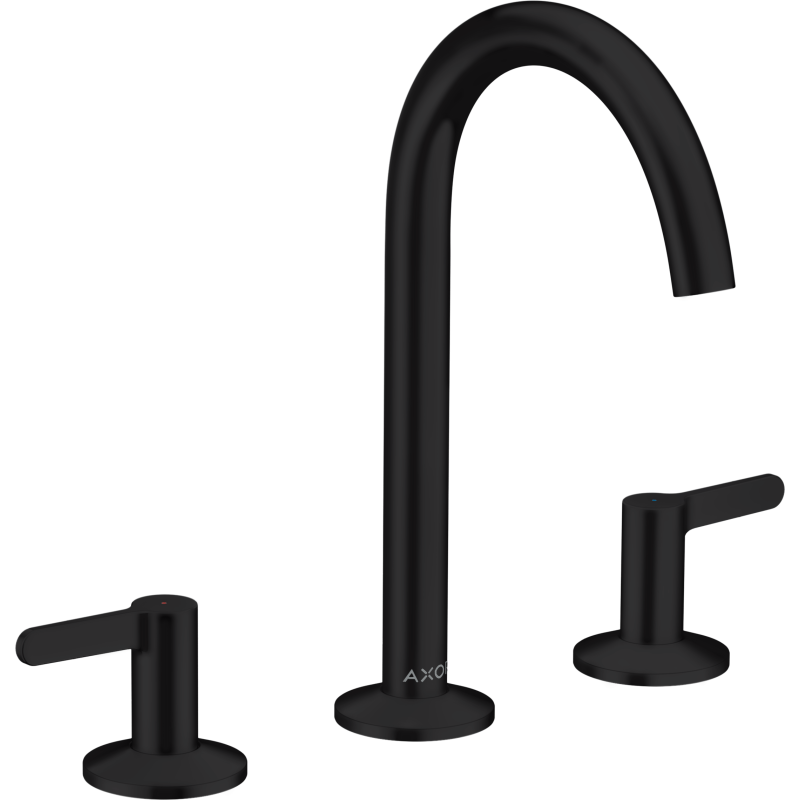 3-otworowa bateria umywalkowa 170 z kompletem odpływowym Push-Open Czarny Matowy One AXOR 48050670