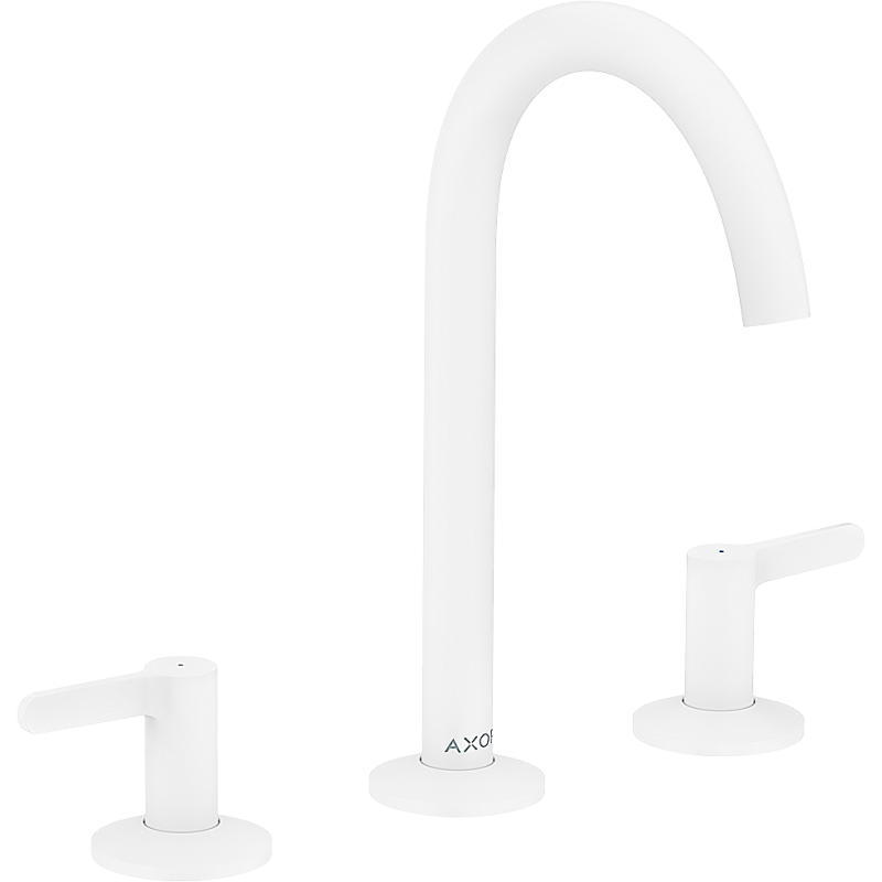 3-otworowa bateria umywalkowa 170 z kompletem odpływowym Push-Open Biały Matowy One AXOR 48050700