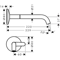 Bateria umywalkowa Select z wlewką 220 mm, ścienna, podtynkowa Złoty Optyczny Polerowany One AXOR 48112990