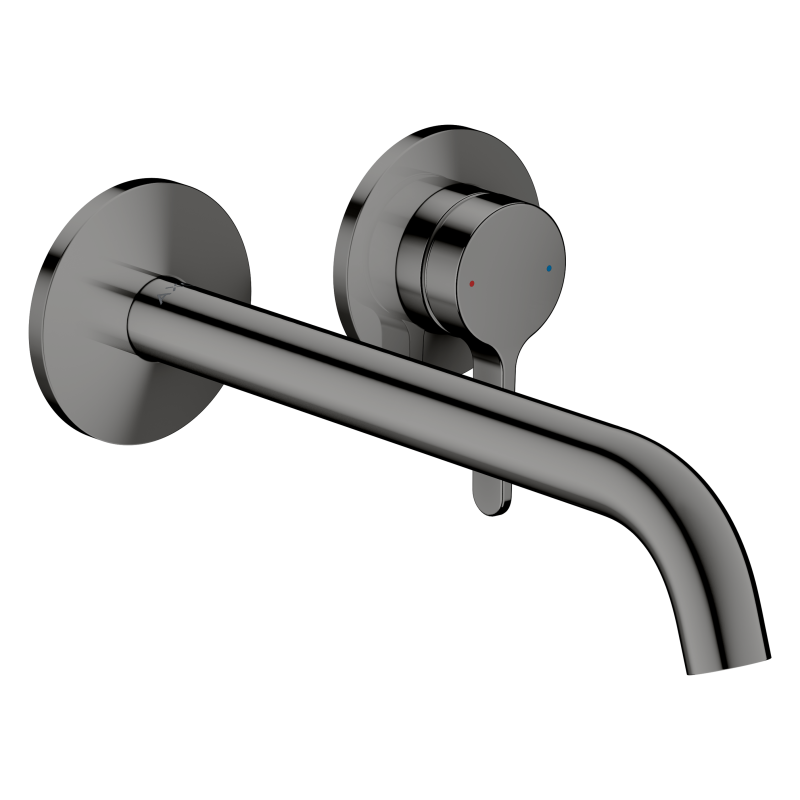 Jednouchwytowa bateria umywalkowa z wylewką 220 mm, ścienna, podtynkowa Czarny Chrom Polerowany One AXOR 48120330