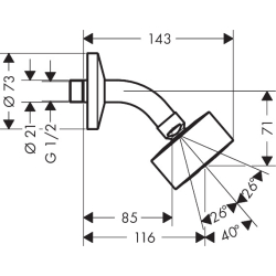 Głowica prysznicowa 75 1jet EcoSmart z ramieniem prysznicowym Brąz Szczotkowany One AXOR 48490140