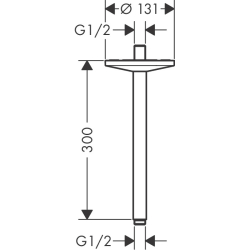 Przyłącze sufitowe 300 mm do głowicy prysznicowej 280 1jet Stal Szlachetna Optyczna One AXOR 48495800