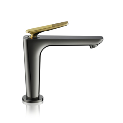 Bateria umyw. 125 CoolStart z niezamykanym kpl odpływowym, szlif kwadratowy Złoty Optyczny Polerowany Citterio C AXOR 49041990