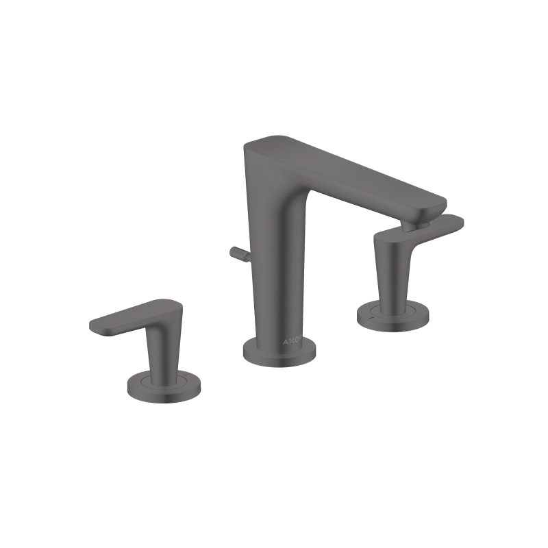 3-otworowa bateria umywalkowa 125 z kompletem odpływowym z cięgłem Czarny Chrom Szczotkowany Citterio C AXOR 49060340