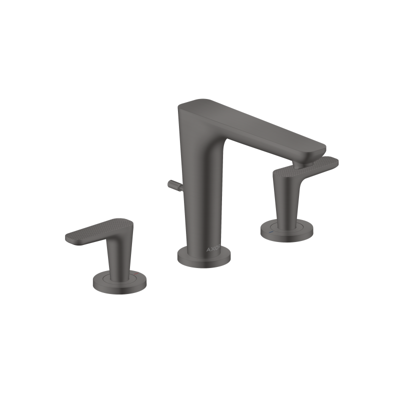 3-otworowa Bateria umyw. 125 z kpl odpływowym z cięgłem, szlif kwadratowy Czarny Chrom Szczotkowany Citterio C AXOR 49061340