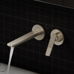 Bateria umywalkowa z wylewką 195 mm, ścienna, podtynkowa, szlif kwadratowy Nikiel Szczotkowany Citterio C AXOR 49111820