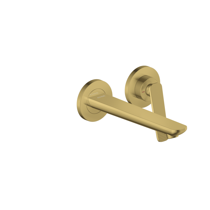 Bateria umywalkowa z wylewką 195 mm, ścienna, podtynkowa, szlif kwadratowy Złoty Optyczny Polerowany Citterio C AXOR 49111990