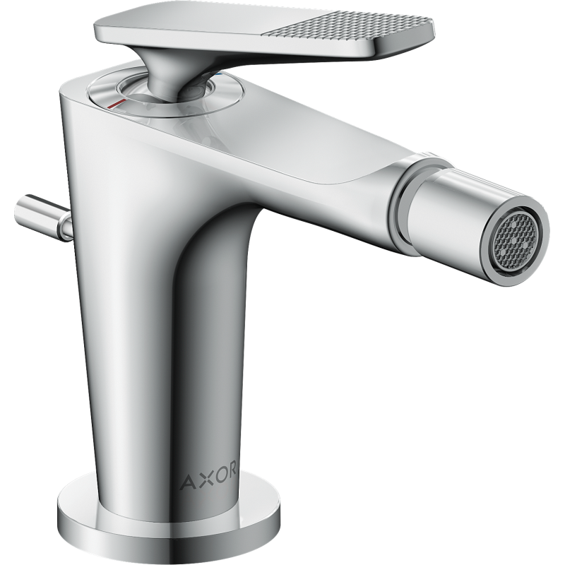 Jednouchwytowa bateria bidetowa z kompletem odpływowym z cięgłem, szlif kwadratowy Chrom Citterio C AXOR 49211000