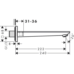 Wylewka wannowa Nikiel Szczotkowany Citterio C AXOR 49410820