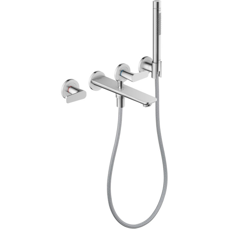 3-otworowa bateria wannowa z punktowym zestawem prysznicowym, ścienna, podtynkowa Chrom Citterio C AXOR 49480000