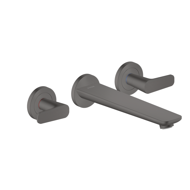 3-otworowa bateria wannowa, ścienna, podtynkowa, szlif kwadratowy Czarny Chrom Szczotkowany Citterio C AXOR 49483340