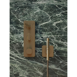 Moduł termostatyczny 380/120 do 2 odbiorników z płytką, podtynkowy, szlif kwadratowy Brąz Szczotkowany Citterio C AXOR 49701140