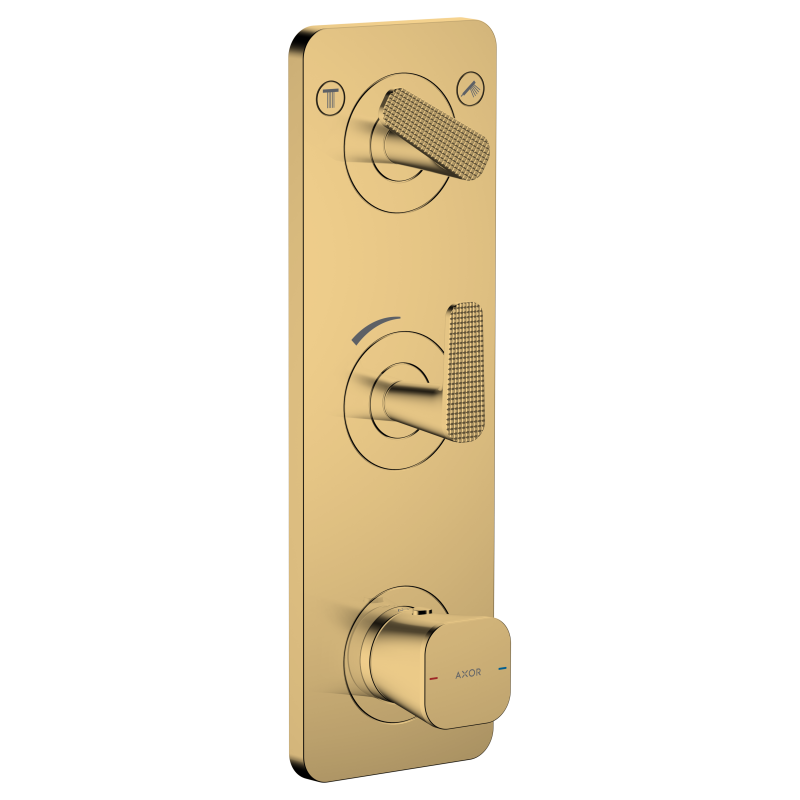 Moduł termo. 380/120 do 2 odbiorników z płytką, podtynkowy, szlif kwadratowy Złoty Optyczny Polerowany Citterio C AXOR 49701990