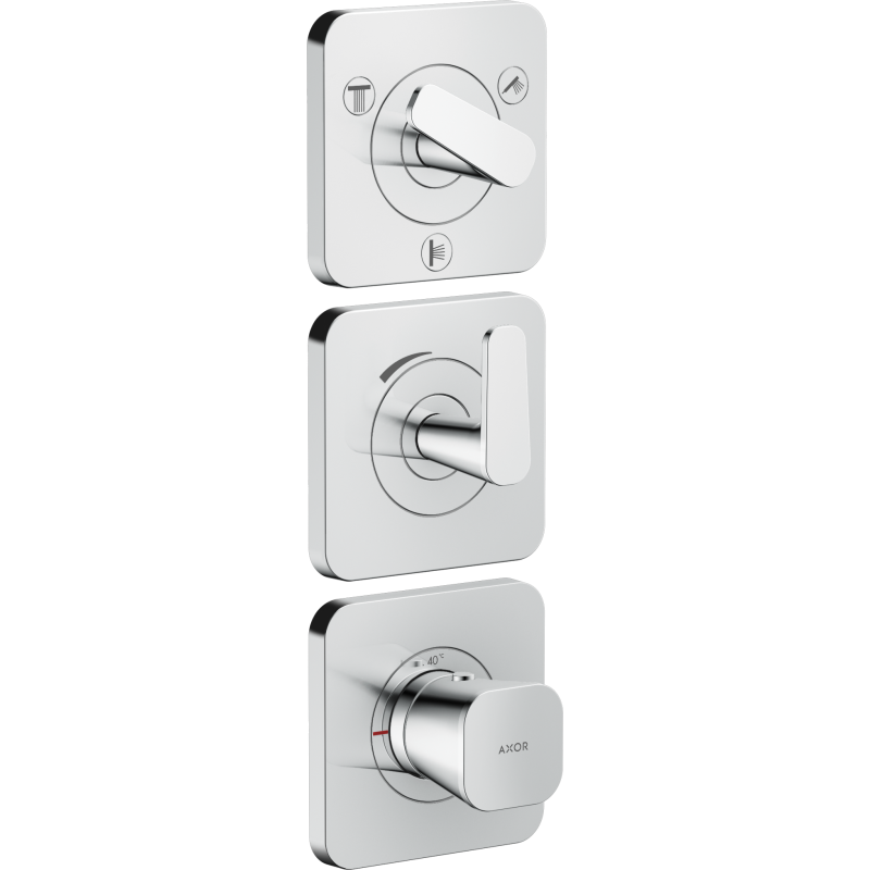 Moduł termostatyczny 380/120 do 3 odbiorników z rozetami, podtynkowy Chrom Citterio C AXOR 49710000