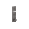 Moduł termo. 380/120 do 3 odbiorników z rozetami, podtynkowy, szlif kwadratowy Czarny Chrom brushed Citterio C AXOR 49711340