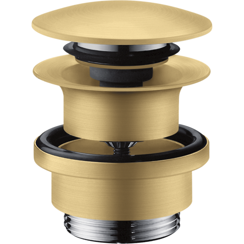 Komplet odpływowy Push-Open do umywalek i bidetów Złoty Optyczny Szczotkowany AXOR 51300250