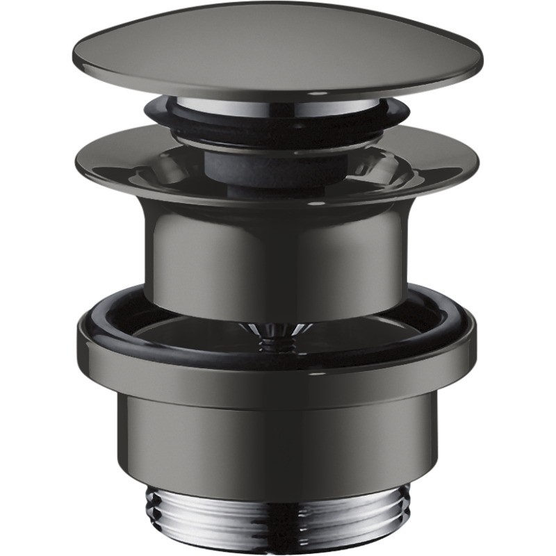 Komplet odpływowy Push-Open do umywalek i bidetów Czarny Chrom Polerowany AXOR 51300330