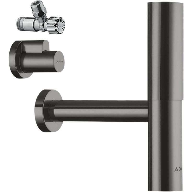 Syfon ozdobny Flowstar, zestaw Czarny Chrom Polerowany AXOR 51304330
