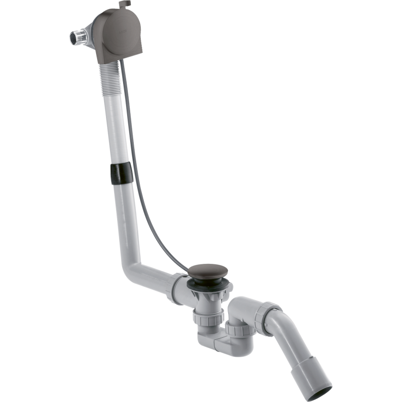 Kompletny syfon wannowy z napełnianiem przez przelew, standardowy Czarny Chrom Szczotkowany AXOR 58307340