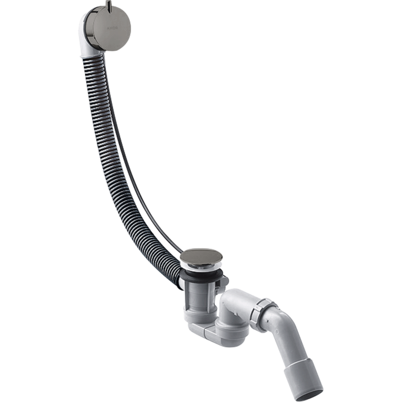 Kompletny syfon wannowy z przelewem, standardowy Czarny Chrom Polerowany AXOR 58316330