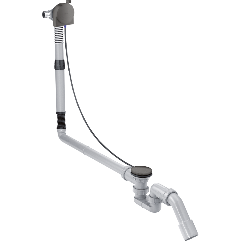 Kompletny syfon wannowy z napełnianiem przez przelew, specjalny Czarny Chrom Szczotkowany AXOR 58317340