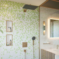 Głowica prysznicowa 210/340 1jet EcoSmart Brąz Szczotkowany Raindance Alive Q HANSGROHE 24531140