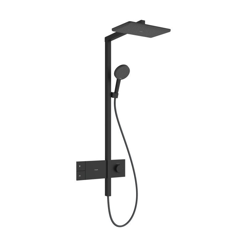 Komplet prysznicowy 210/340 1jet EcoSmart z termostatem ShowerSelect Comfort Czarny Matowy Raindance Alive Q HANSGROHE 24581670