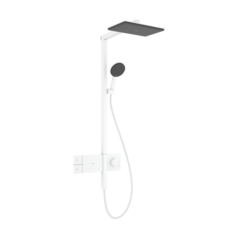 Komplet prysznicowy 210/340 1jet EcoSmart z termostatem ShowerSelect Comfort Biały Matowy Raindance Alive Q HANSGROHE 24581700