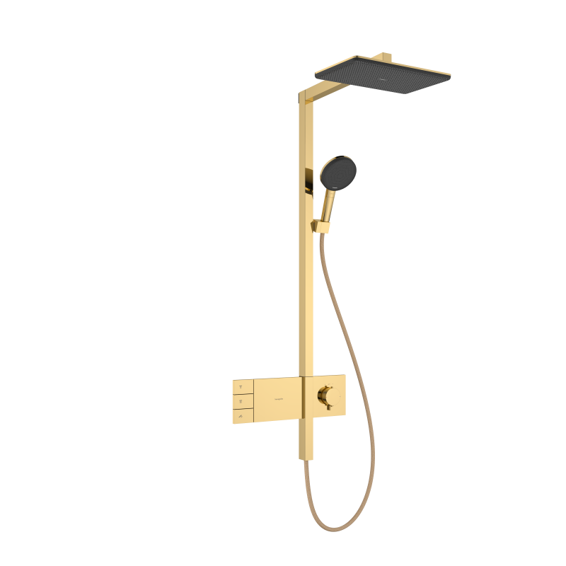 kpl prysznicowy 210/340 2jet z termostatem ShowerSelect Comfort Złoty Optyczny Polerowany Raindance Alive Q HANSGROHE 24590990