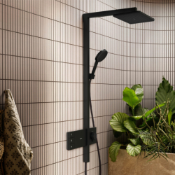Komplet prysznicowy 210/340 2jet EcoSmart z termostatem ShowerSelect Comfort Czarny Matowy Raindance Alive Q HANSGROHE 24591670