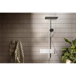 Komplet prysznicowy 210/340 2jet EcoSmart z termostatem ShowerSelect Comfort Biały Matowy Raindance Alive Q HANSGROHE 24591700