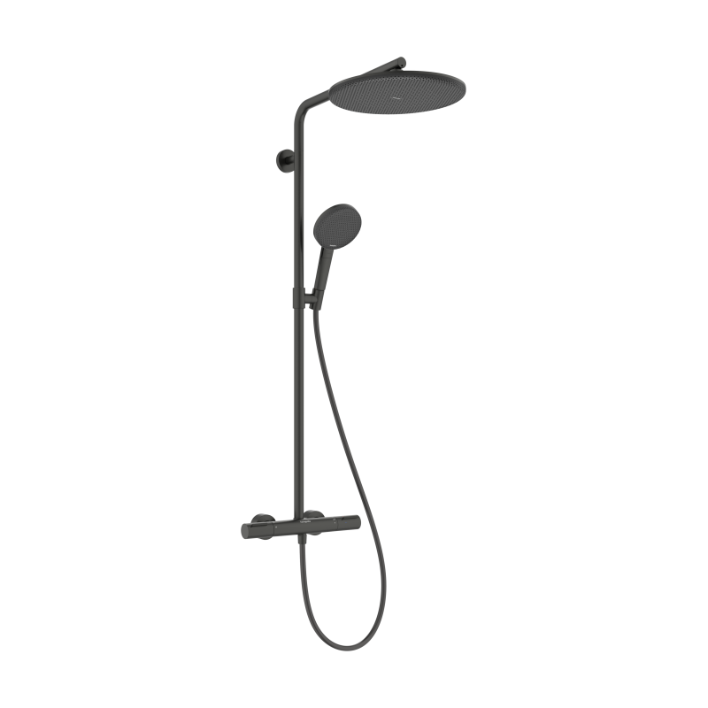 Komplet prysznicowy 300 1jet z termostatem Ecostat Element Czarny Chrom Szczotkowany Raindance Alive S Puro HANSGROHE 24592340