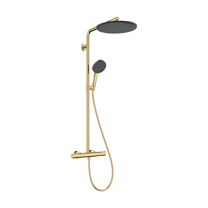 Komplet prysznicowy 300 1jet z termostatem Ecostat Element Złoty Optyczny Polerowany Raindance Alive S Puro HANSGROHE 24592990