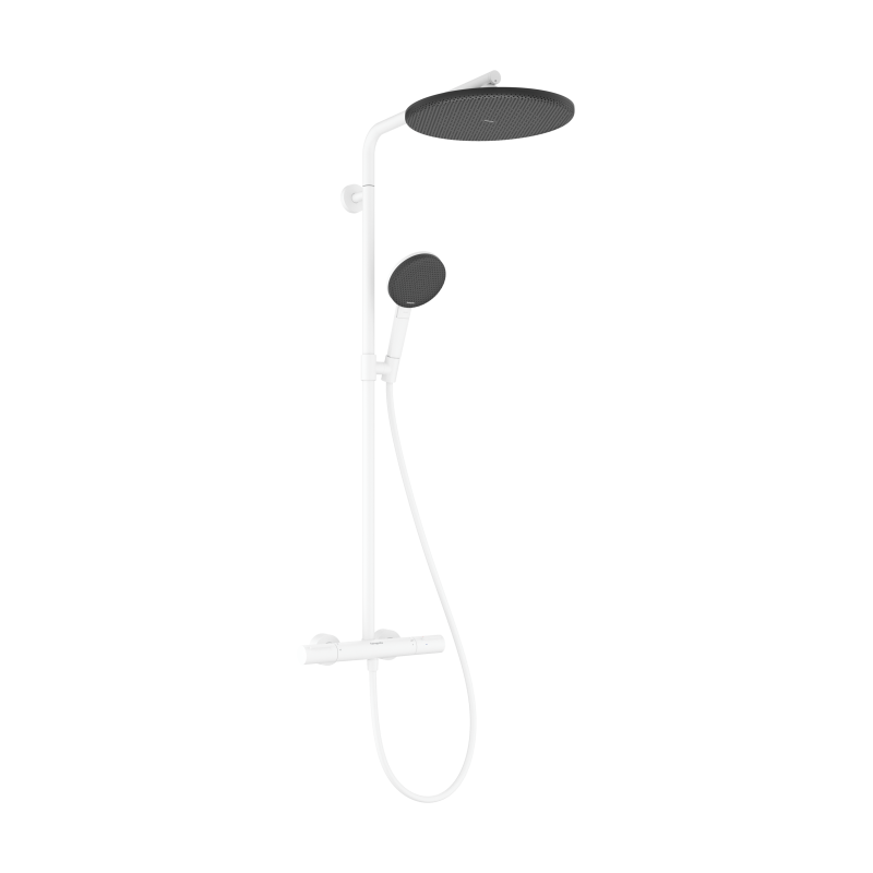 Komplet prysznicowy 300 1jet EcoSmart z termostatem Ecostat Element Biały Matowy Raindance Alive S Puro HANSGROHE 24593700