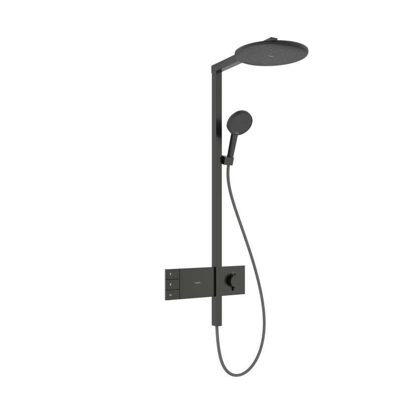 Komplet prysznicowy 300 2jet z termostatem ShowerSelect Comfort Czarny Chrom Szczotkowany Raindance Alive S HANSGROHE 24595340