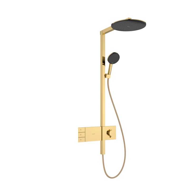 Komplet prysznicowy 300 2jet z termostatem ShowerSelect Comfort Złoty Optyczny Polerowany Raindance Alive S HANSGROHE 24595990