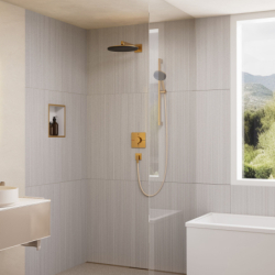 Set prysznic 125 3jet EcoSmart z drążkiem Unica E Puro 65 cm EasySlide Brąz brushed Raindance Alive Select S HANSGROHE 24600140