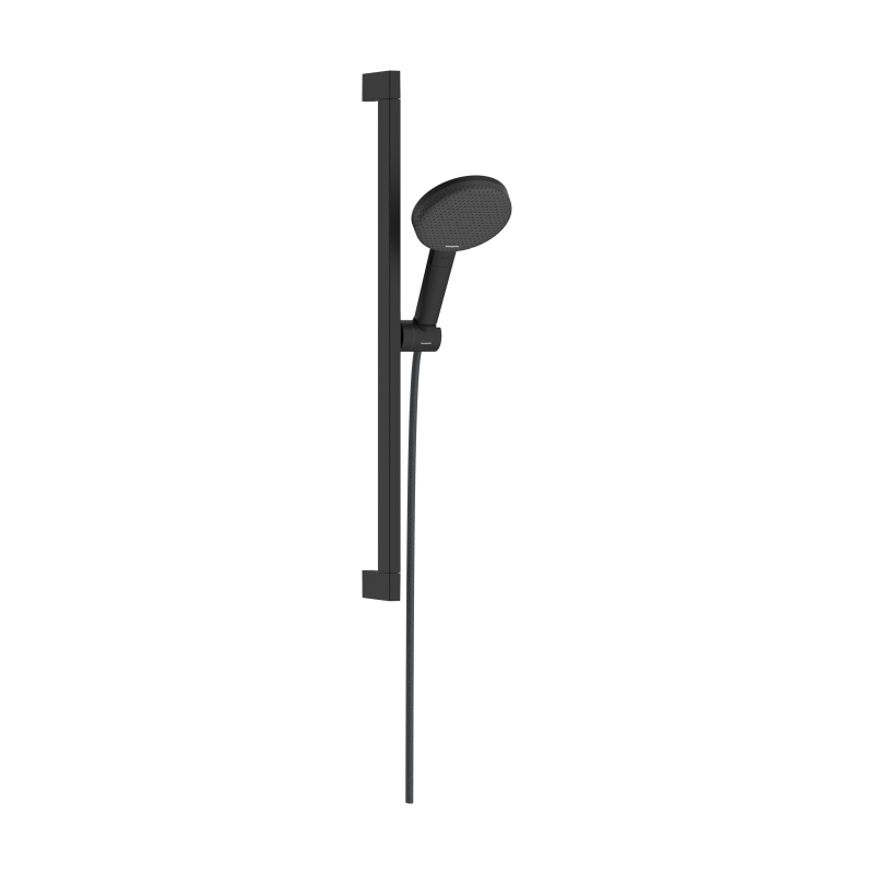 Set prysznic 125 3jet EcoSmart z drążkiem Unica E Puro 65 cm EasySlide Czarny Matowy Raindance Alive Select S HANSGROHE 24600670