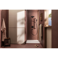 Set prysznic 125 3jet EcoSmart z drążkiem Unica E Puro 90 cm EasySlide Czarny Matowy Raindance Alive Select S HANSGROHE 24601670