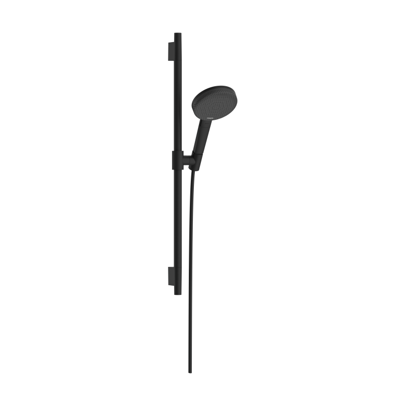 Zestaw prysznicowy 125 3jet EcoSmart z drążkiem Unica S Puro 65 cm Czarny Matowy Raindance Alive Select S HANSGROHE 24602670