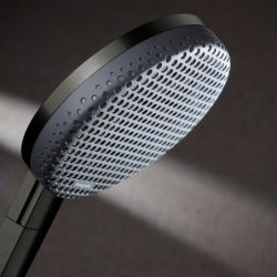 Set prysznic 125 3jet EcoSmart z drążkiem Unica S Puro 90 cm Czarny Chrom brushed Raindance Alive Select S HANSGROHE 24603340