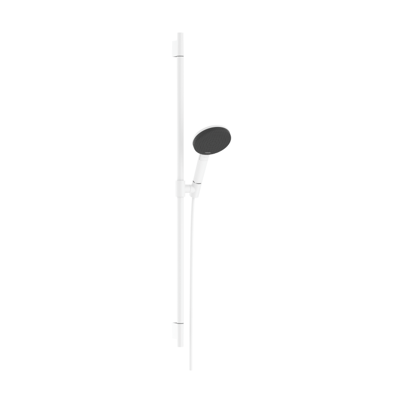 Zestaw prysznicowy 125 3jet EcoSmart z drążkiem Unica S Puro 90 cm Biały Matowy Raindance Alive Select S HANSGROHE 24603700