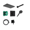 System prysznic 210/340 1jet z baterią termo. i iBox universal 2, podtynkowy Czarny Matowy Raindance Alive Q HANSGROHE 24620670
