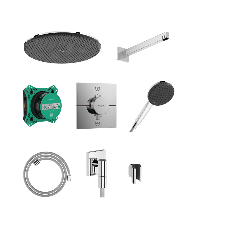 System prysznicowy 300 1jet z baterią termostatyczną i iBox universal 2, podtynkowy Chrom Raindance Alive S HANSGROHE 24630000