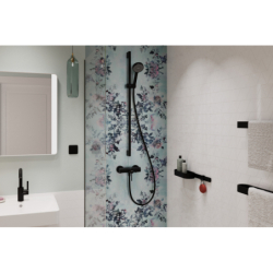 Zestaw prysznicowy 95 1jet EcoSmart z drążkiem 90 cm Czarny Matowy Activera S HANSGROHE 28042670